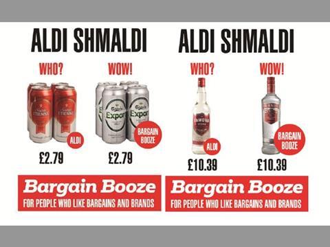 Bargain Booze's Aldi Shmaldi campaign has riled Aldi