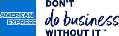 American Express logo and slogan - 'Don't do business without it'
