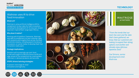 Innovation of the Week - Waitrose uses AI to drive food innovation