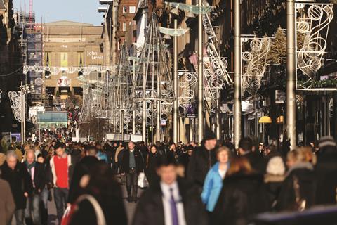 Christmas shoppers seek out presents on Glasgow’s Buchanan Street