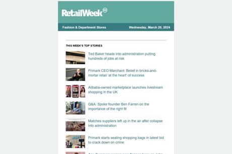 Email newsletter: Fashion and department stores